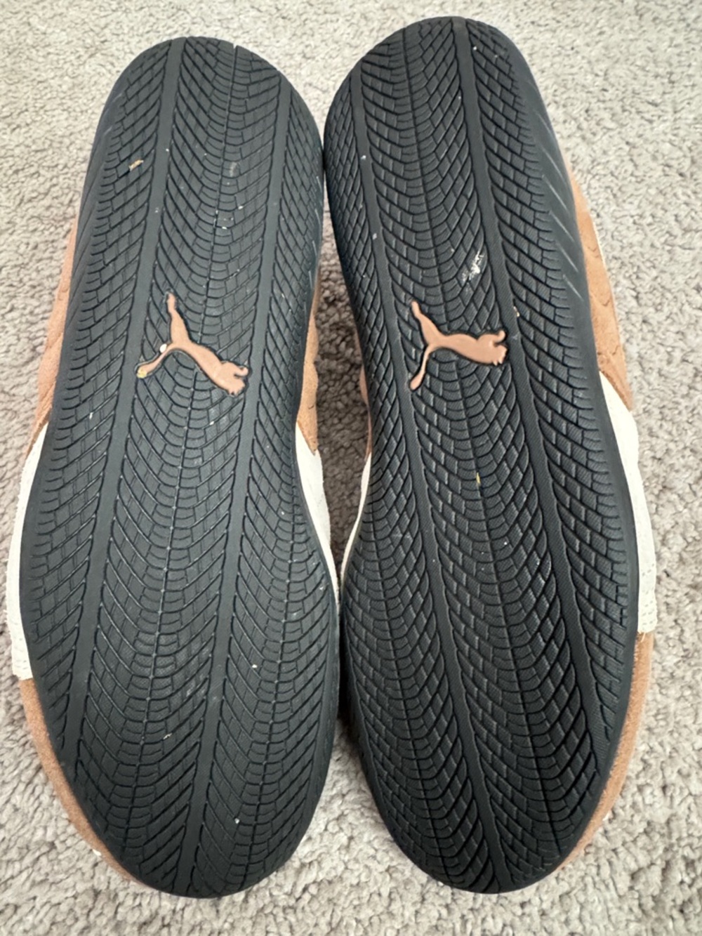 Puma Brown and White Suede Sneakers - Picture 8 of 9